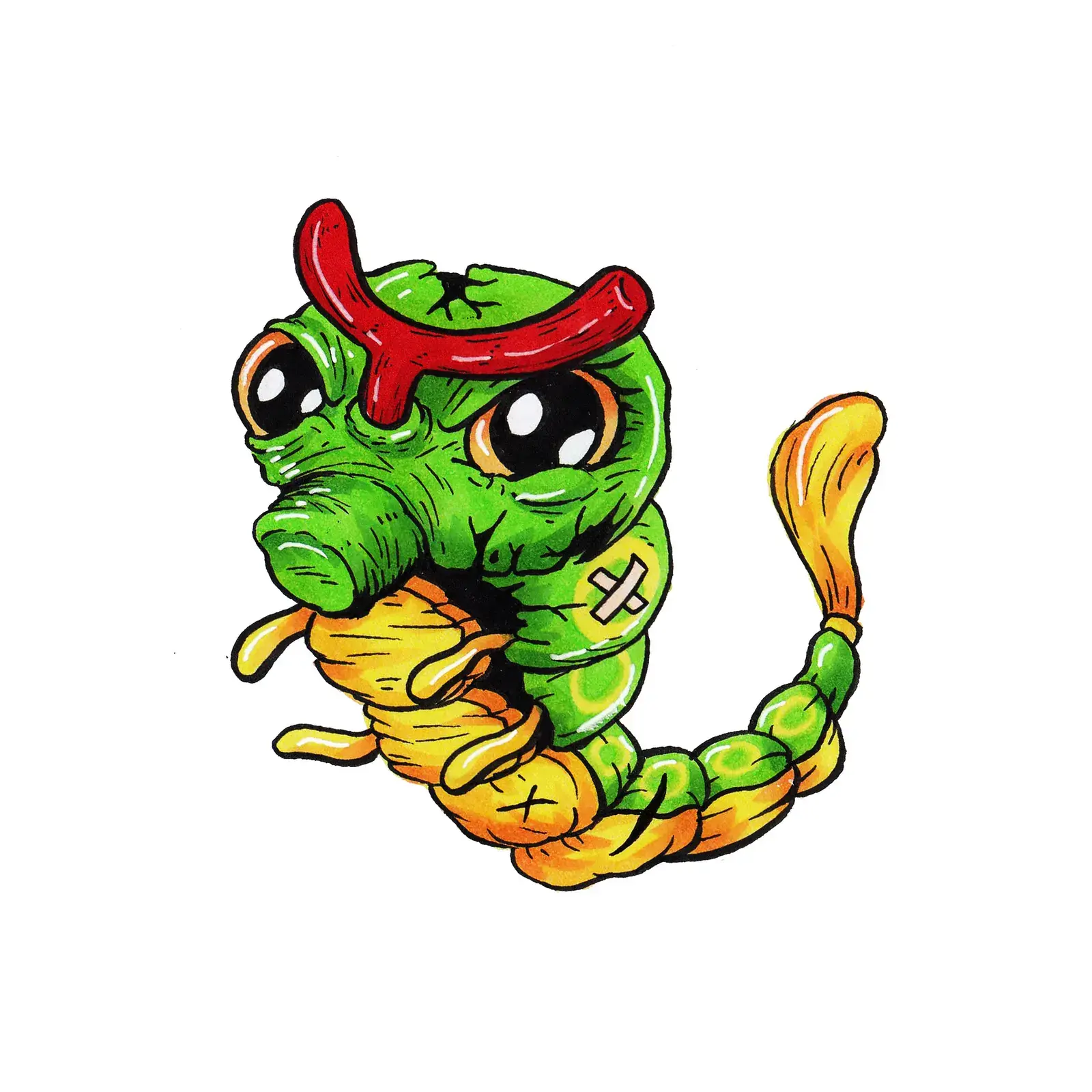 Caterpie, drawn by Ellis Ricketts