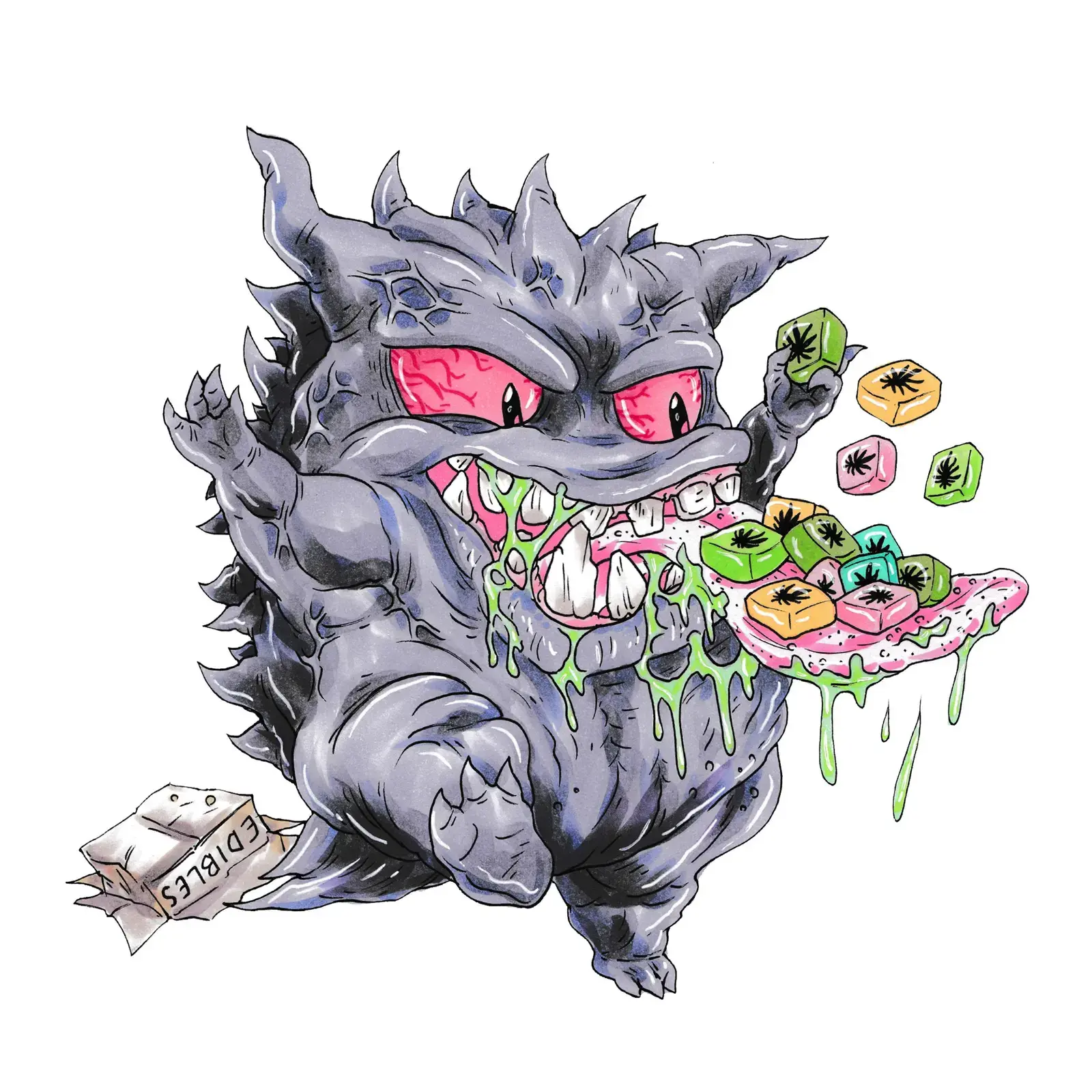 Gengar, drawn by Ellis Ricketts