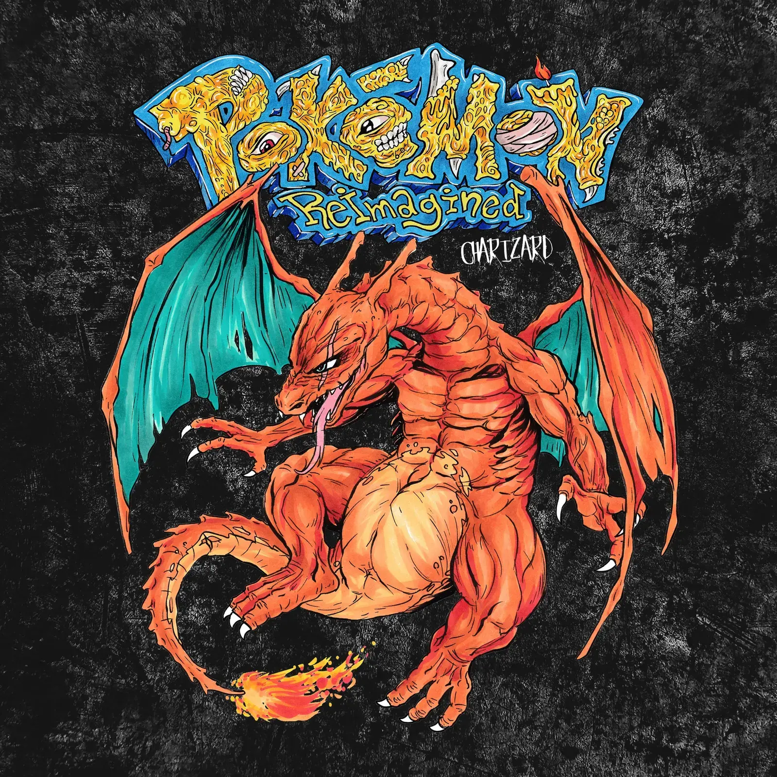 Charizard - Acid Wash Oversize Tee, photo 2 of 2