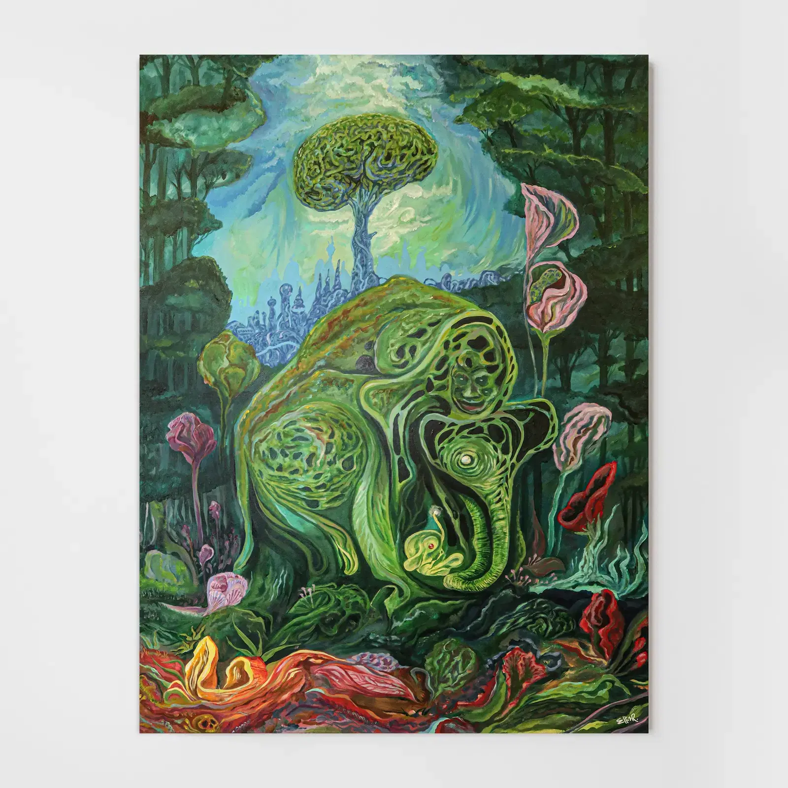 Drowsy Elephant Garden - Canvas (36x48)