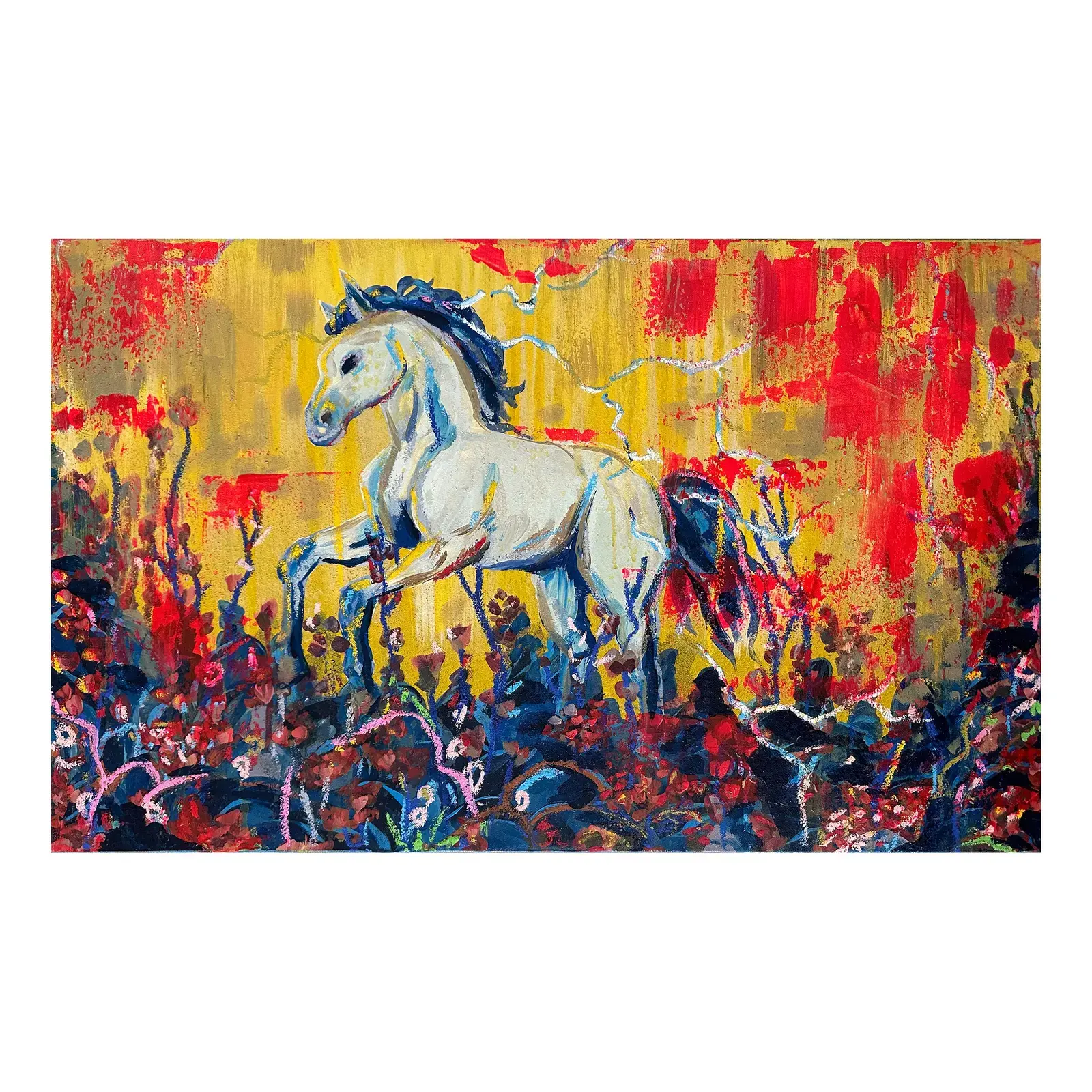 Pale Horse - Multi-Media on Canvas (18x30)